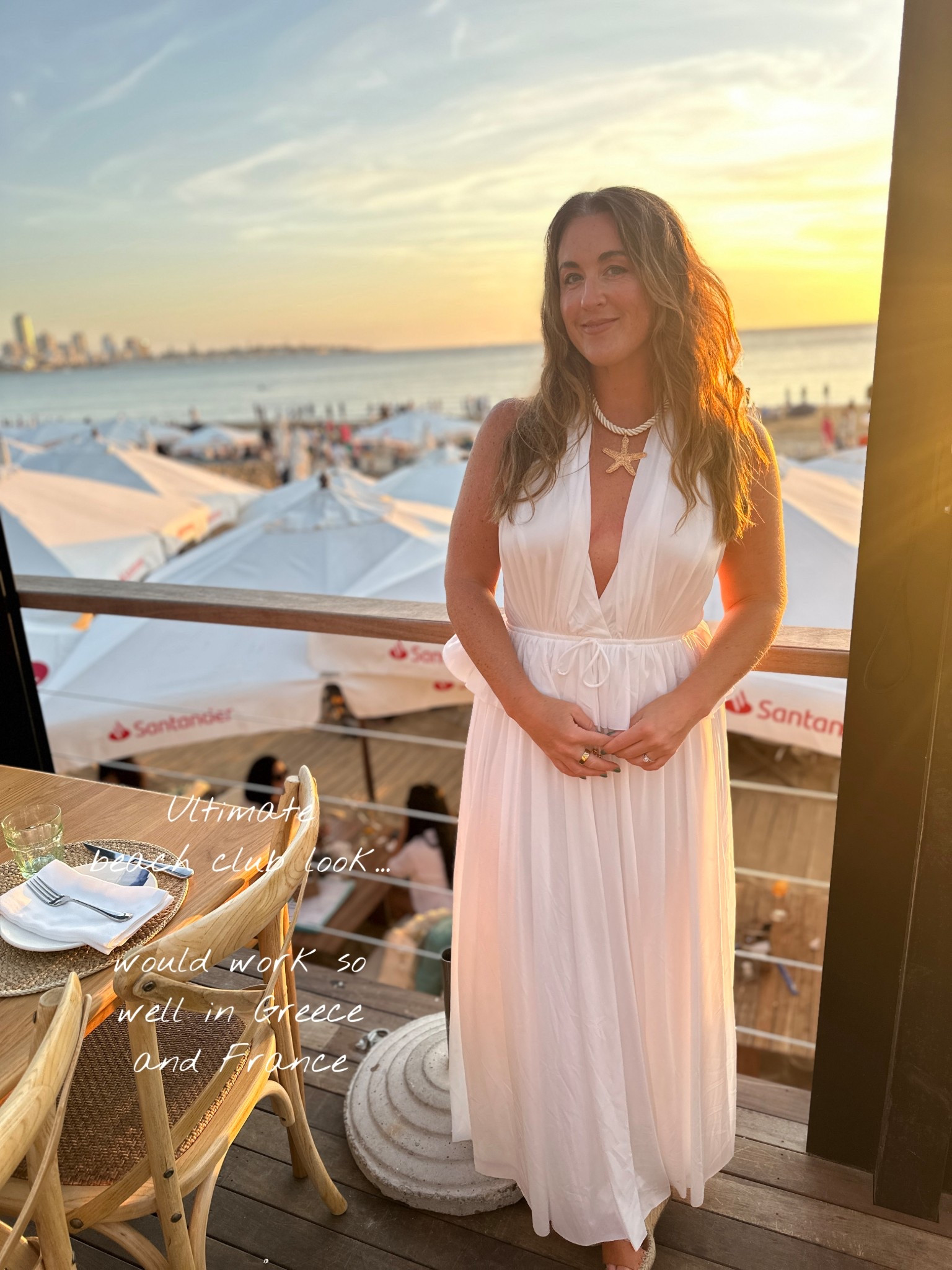 Wore this flowy white dress to a beach club in uruguay… would be so cute in the south of france or greece this summer!!

Europe outfit ideas, beach club outfit, size 8 

#LTKTravel #LTKMidsize #LTKSeasonal