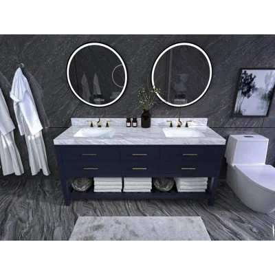Carrie 72" W x 22" D x 34.5" H Double Bathroom Vanity Set | Wayfair North America