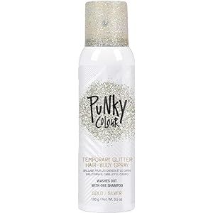 Punky Temporary Hair and Body Glitter Color Spray, Travel Spray, Lightweight, Adds Sparkly Shimmery  | Amazon (US)