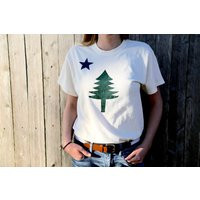 Maine Flag Comfort Colors Tee Hand Screen Printed | Etsy (US)