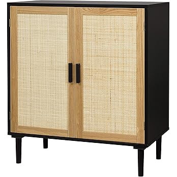 Finnhomy Sideboard Buffet Cabinet, Kitchen Storage Cabinet with Rattan Decorated Doors, Liquor Ca... | Amazon (US)