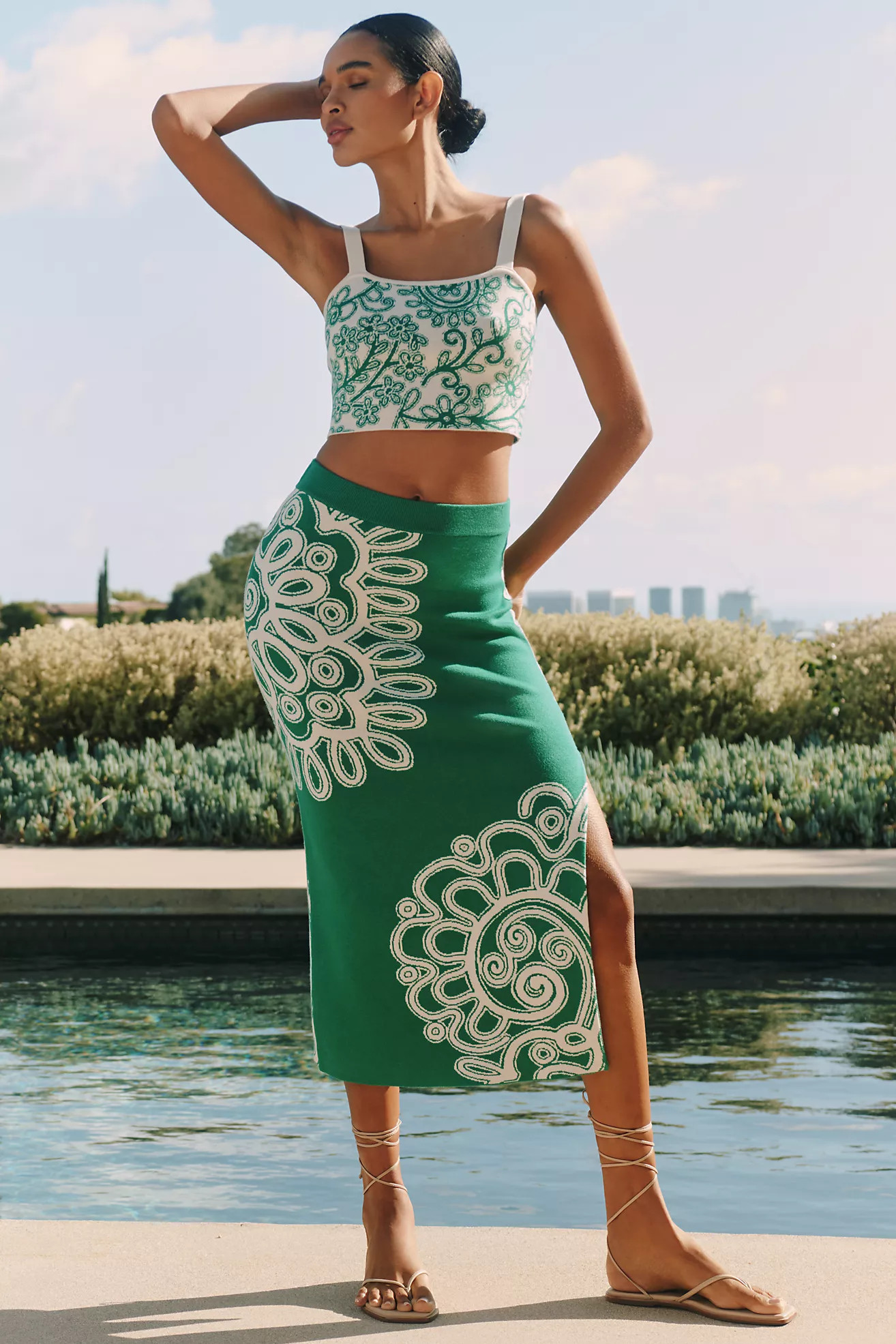 Celandine Fitted Knit Midi Skirt | Anthropologie (US)