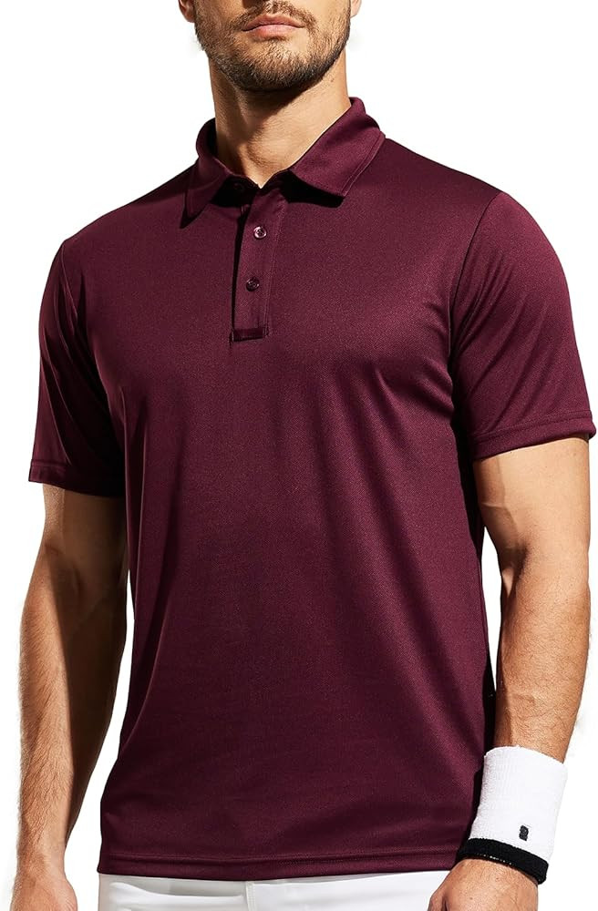 MIER Men's Quick Dry Polo Shirts Polyester Casual Collared Tennis Shirts, Moisture-Wicking, Short... | Amazon (US)