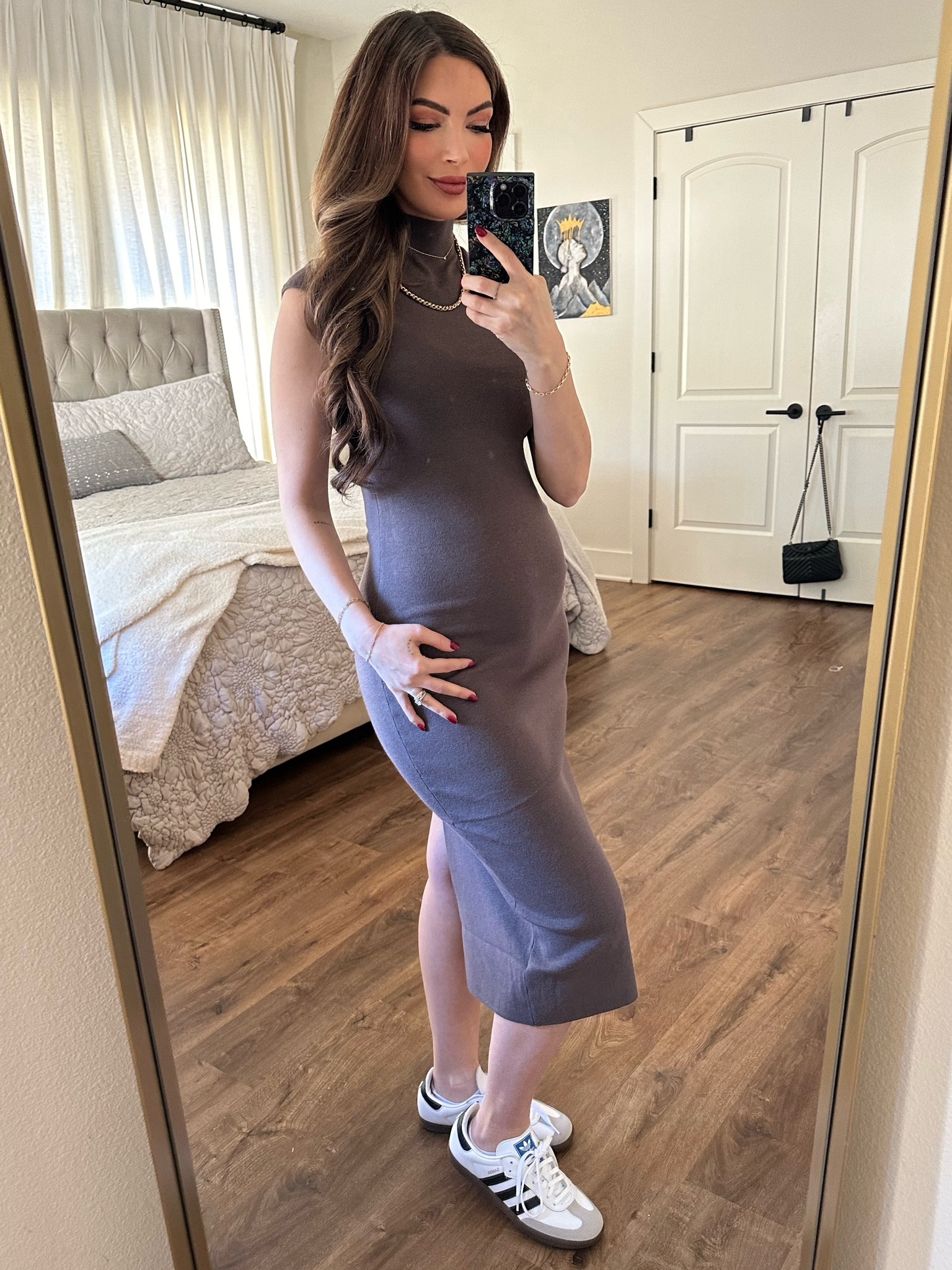 The sneaker dress combo is my uniform right now. Today officially marks 16 weeks of this pregnancy, which means… more stretchy dresses! This is non-maternity and has lots of stretch to grow. I’m wearing a size small. It’s 50% off right now!!

#LTKfindsunder100 #LTKbump