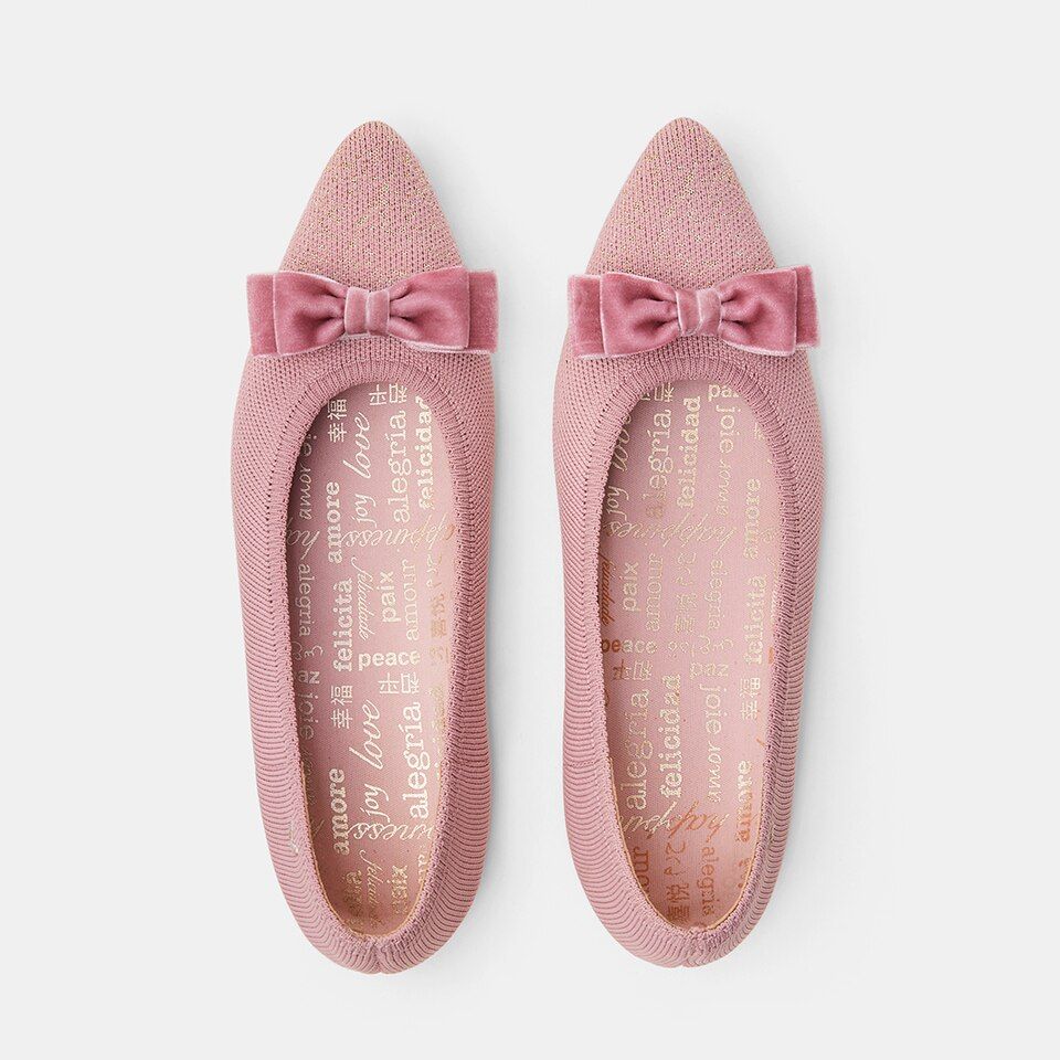 Pointed-Toe Bow Flats | VIVAIA