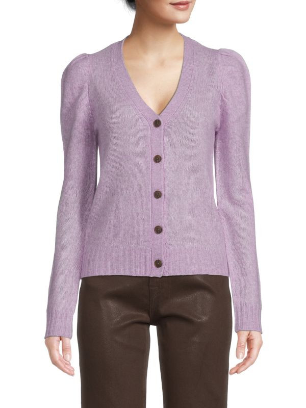 Puff Sleeve Cashmere Cardigan | Saks Fifth Avenue OFF 5TH