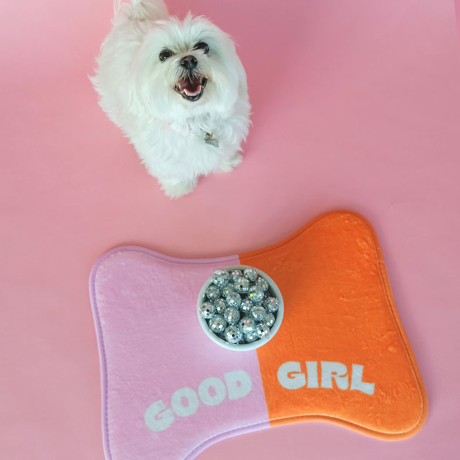 Good Girl Pet Mat Pet Gift Pink and Orange Dog Food Placemat - Etsy | Etsy (US)