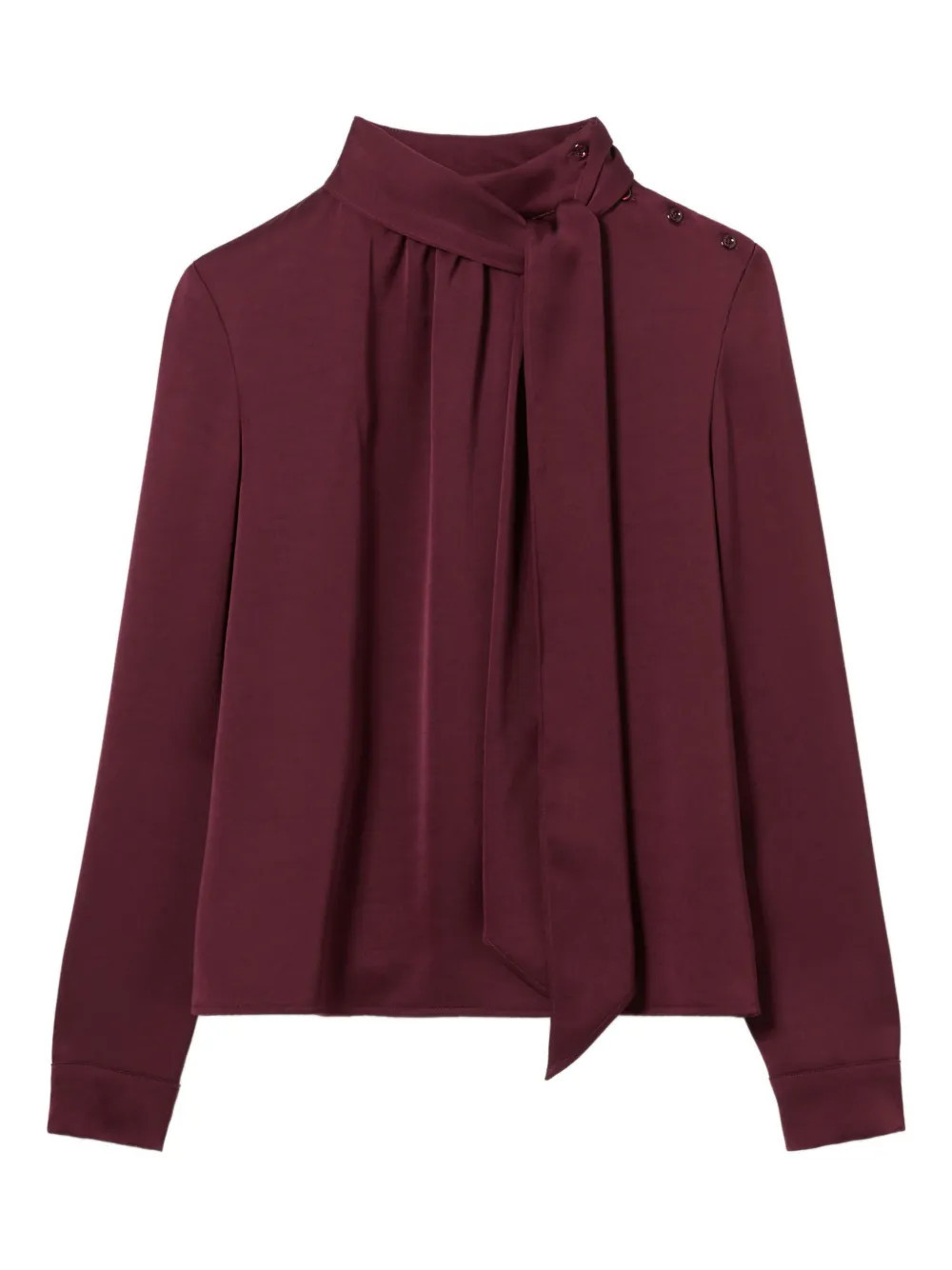 Claudie Pierlot bow-detail long-sleeve blouse - Red | Farfetch Global