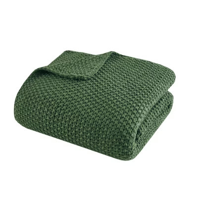 Gracie Mills Lessie Knit Cottage Throw Blanket - Throw - Green | Target