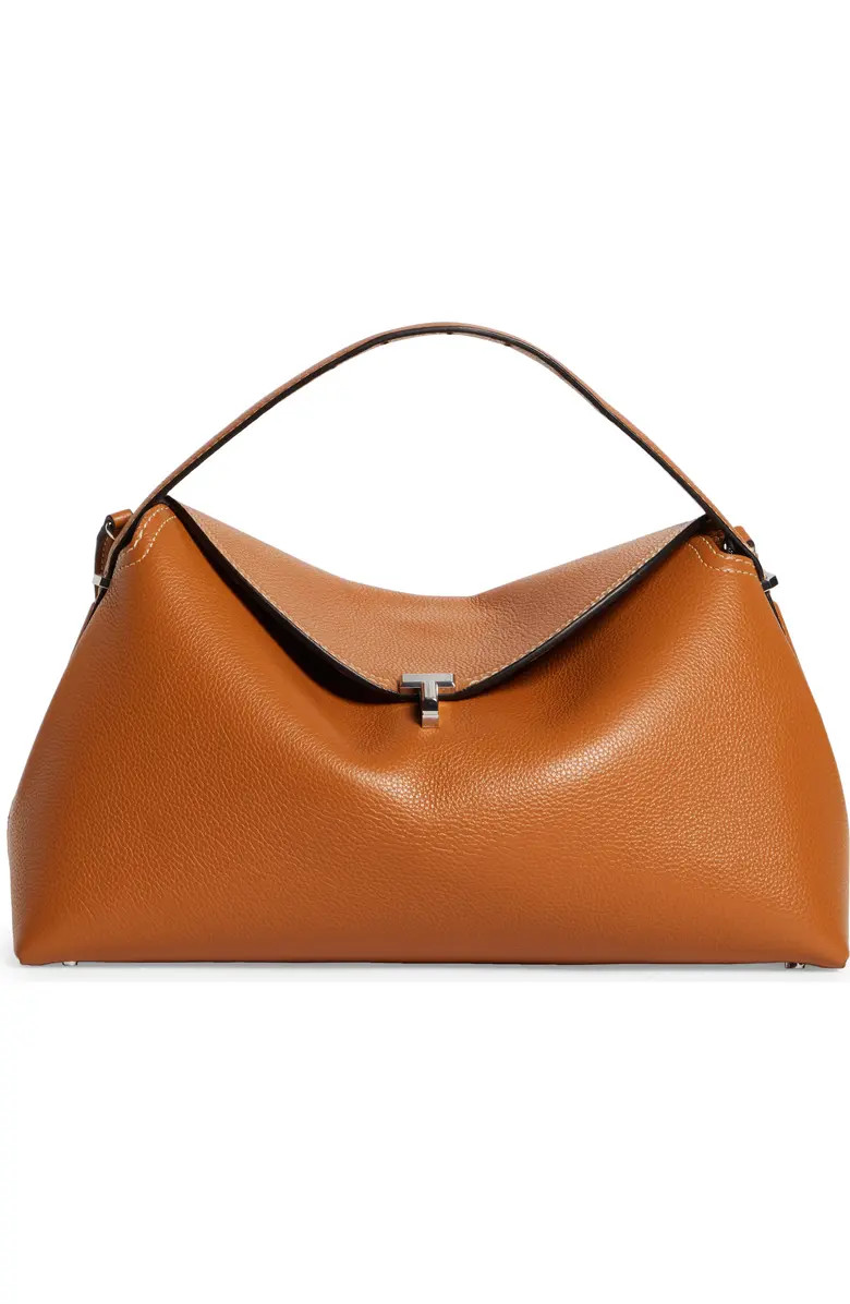 T-Lock Curved Leather Shoulder Bag | Nordstrom