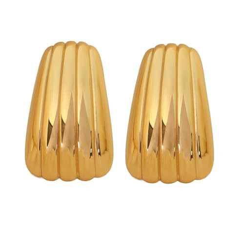 Chunky Gold Rectangle Stud Earrings for Women, Dainty Thick Stud Earrings, Minimalist Geometric Earrings for Women (Gold B) | Amazon (US)