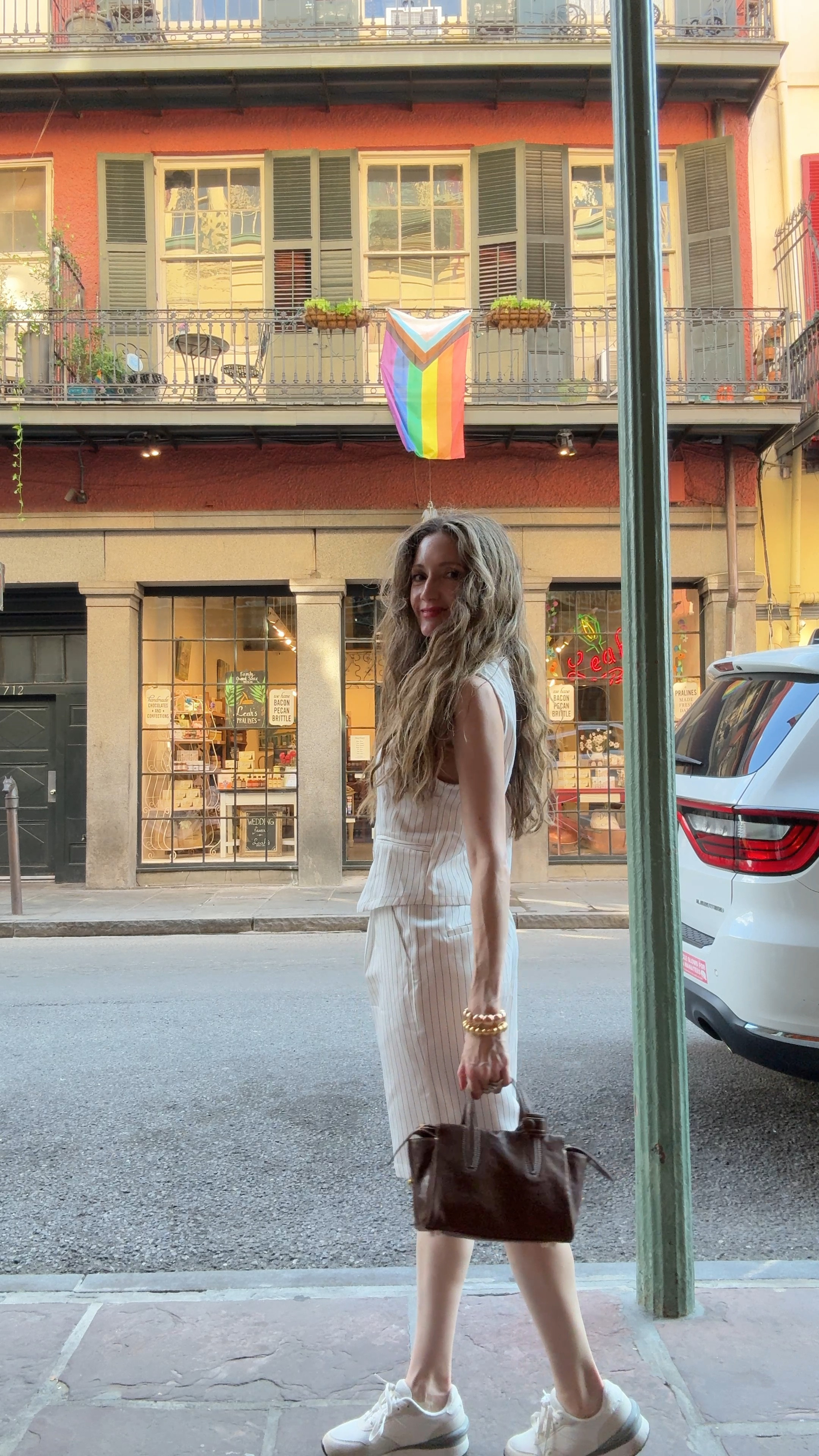 Southern fall hits differently! Vest 2 piece suit is the way to go! These sneakers are so comfortable and my little tote bag is the perfect shade of brown!

#LTKSeasonal #LTKFindsUnder50 #LTKVideo