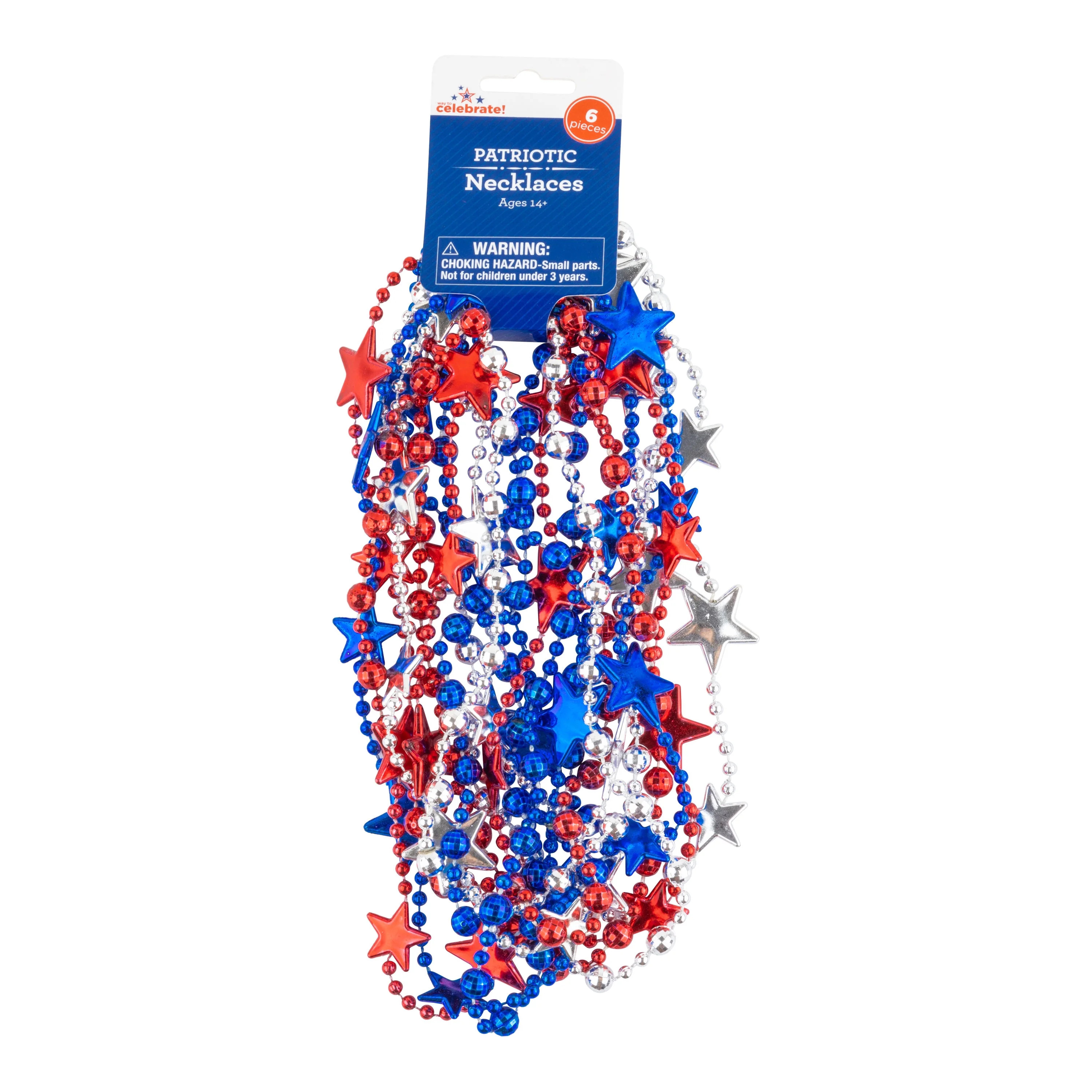 Way to Celebrate Patriotic 6PK Twisted Necklace - Walmart.com | Walmart (US)