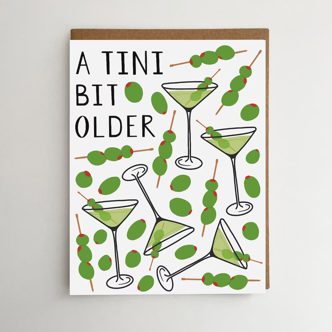 A Tini Bit Older Card Martini Birthday Card Birthday Card - Etsy | Etsy (US)