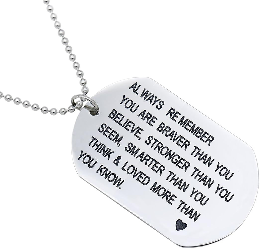 O.RIYA Always Remember You Are Braver Than You Believe Jewelry Necklace/Keyring | Amazon (US)