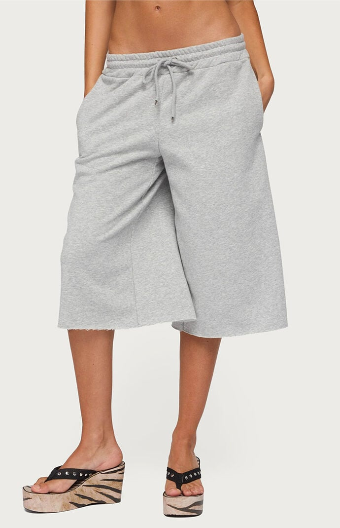 Edikted Women's Camo Rush Oversized Bermuda Shorts in Heather Gray - Size XL | PacSun