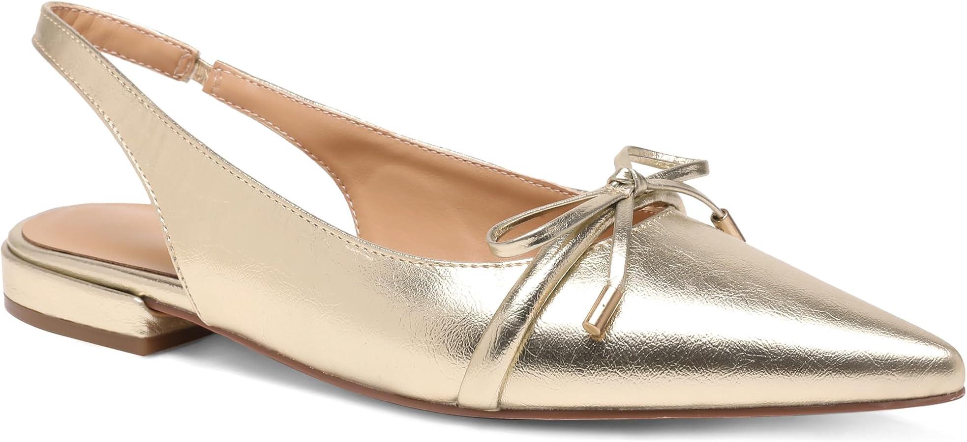 Slingback Flats for Women Bow Tie Closed Pointed Toe Low Heel Pumps Comfortable Work Dress Ballet... | Amazon (US)