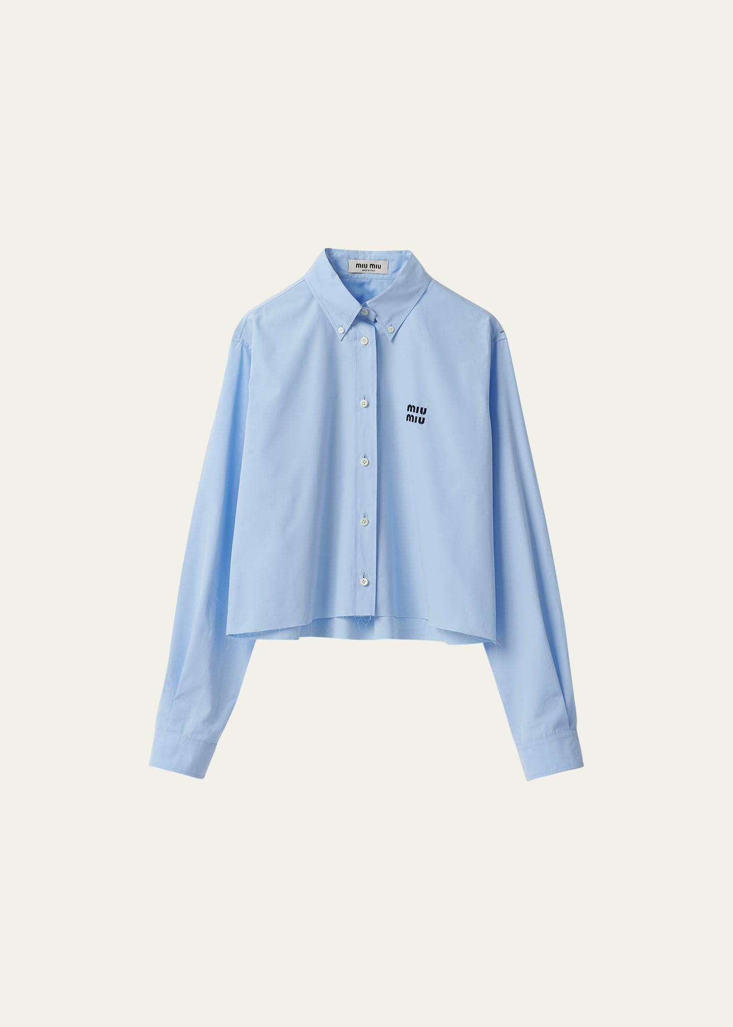 Logo-Embroidered Crop Poplin Shirt | Bergdorf Goodman
