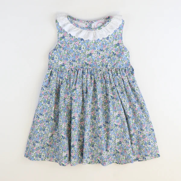 Periwinkle & Pink Floral Dress | Southern Smocked Co.