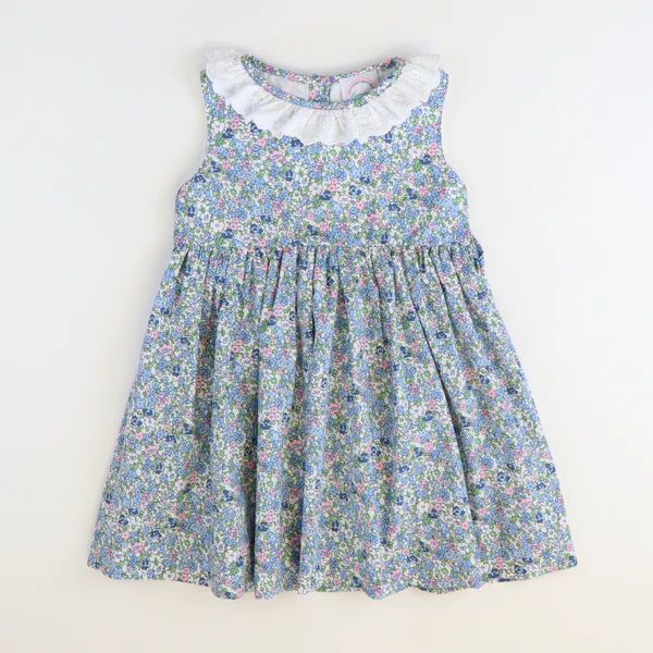 Periwinkle & Pink Floral Dress | Southern Smocked Co.