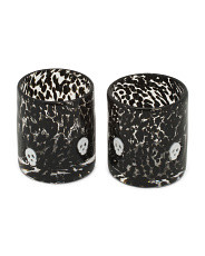 Set Of 2 Skull And Confetti Double Old-fashioned Glasses | Halloween | Marshalls | Marshalls