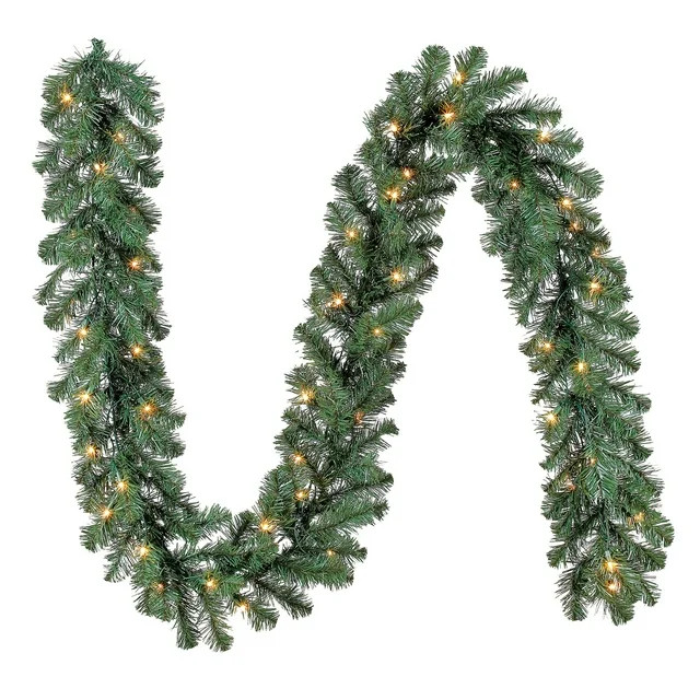 Pre-Lit Napa Artificial Christmas Garland, Clear Incandescent Lights, 9 ft, by Holiday Time - Wal... | Walmart (US)