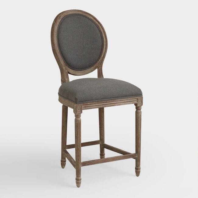 Round Back Paige Upholstered Counter Stool | World Market