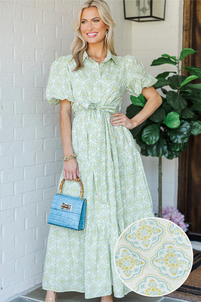 Wait For Daylight Yellow Medallion Maxi Dress | The Mint Julep Boutique