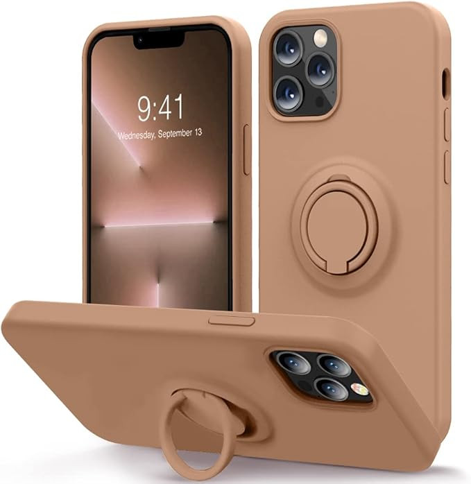MOCCA Compatible with iPhone 13 Pro Max Case 6.7inch with Ring Kickstand |Liquid Silicone|Microfi... | Amazon (US)