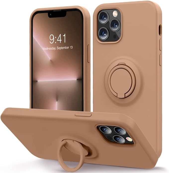 MOCCA Compatible with iPhone 13 Pro Max Case 6.7inch with Ring Kickstand |Liquid Silicone|Microfi... | Amazon (US)