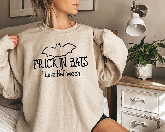 Frickin Bats I Love Halloween Sweatshirt Halloween - Etsy | Etsy (US)