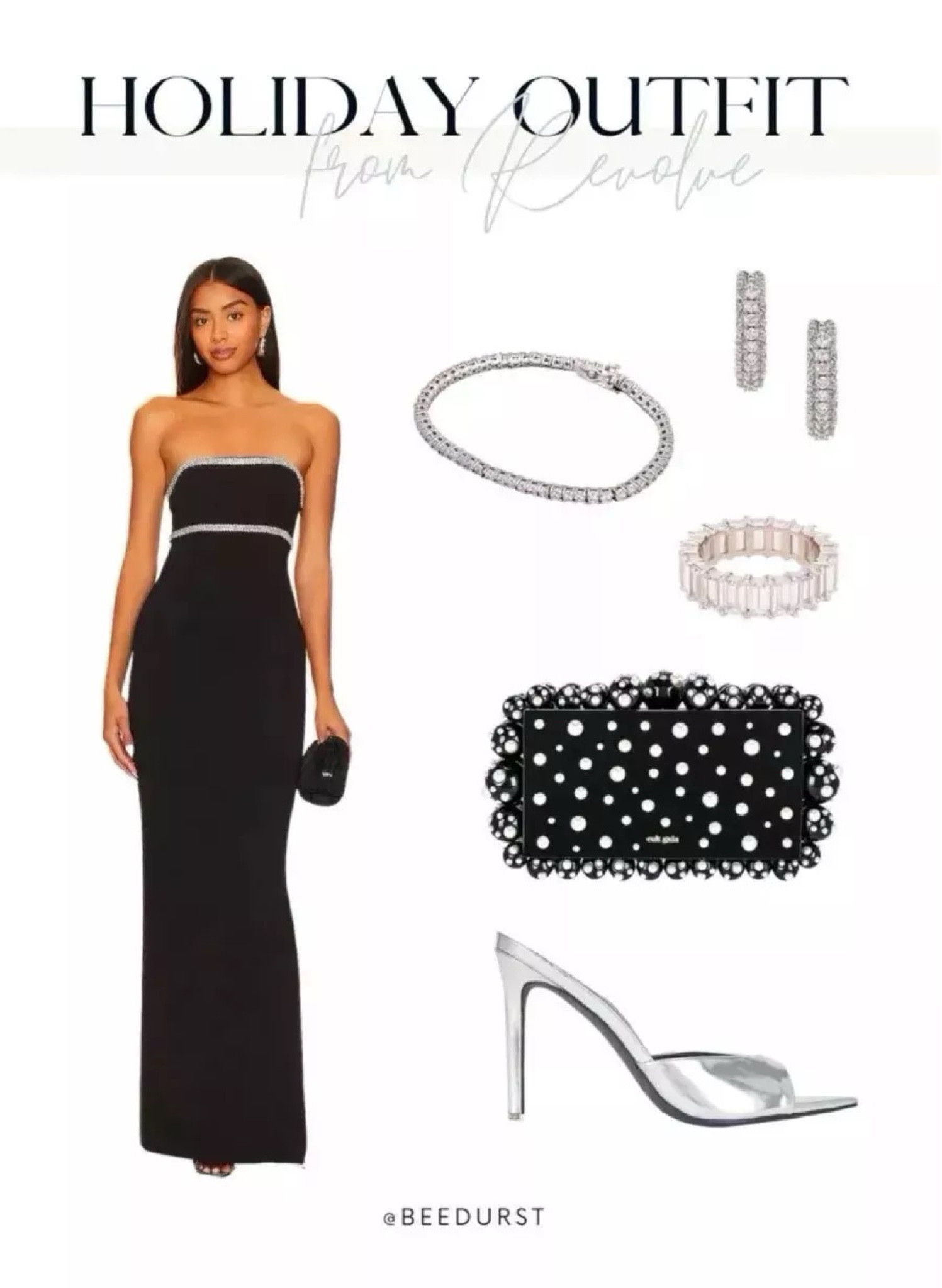 Holiday party dress, Christmas party dress, Christmas party look from Revolve, holiday cocktail dress, nye dress, holiday outfit, nye outfit, date night outfit, black dress, silver heels, black clutch, holiday outfit from revolve, holiday party outfit, Christmas party outfit, black dress, winter wedding guest dress, winter formal dress

#LTKwedding #LTKparties #LTKHoliday