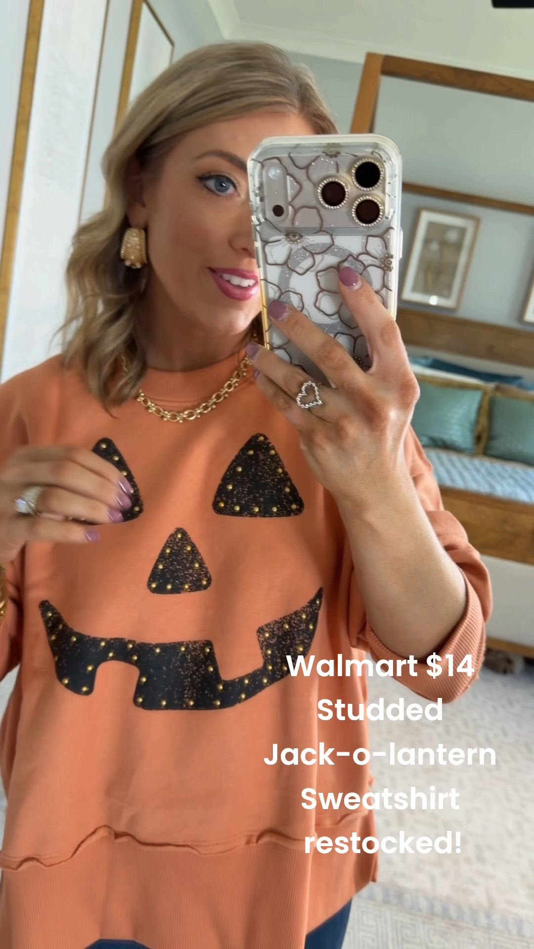 Walmart JUST restocked this adorable pumpkin sweatshirt and it’s UNDER $15!! 🎃🧡 This one sold out before, so I would not wait if you’ve had your eye on it! The quality is AMAZING for the price, and the studded pumpkin face details make it look so much more expensive than it is. I’m wearing the size small for an easy, relaxed fit. Such a cute Walmart fall fashion find to wear with jeans, leggings or shorts now and all through pumpkin season!

#walmartfashion #walmartfinds #walmartnewarrivals #walmartstyle #walmartfashionfinds #walmartsweatshirt #fallsweatshirt #pumpkinsweatshirt #pumpkinseason #fallfashion #falloutfit #falloutfitideas #affordablefashion #affordablestyle #womensfashion #walmartfallfinds

#LTKxWalmart

#LTKootd #LTKPetite
