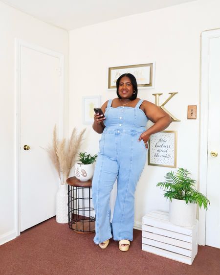 Target Ava and Vic Denim Jumpsuit. 
I am wearing a size 20 but I needed to size down to a 16 or 18z 

#LTKSeasonal #LTKPlusSize #LTKFindsUnder50
