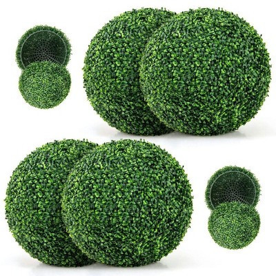 Resenkos Set of 2 20-Inch Artificial Boxwood Topiary Spheres, UV Resistant for Patio, Green | Target