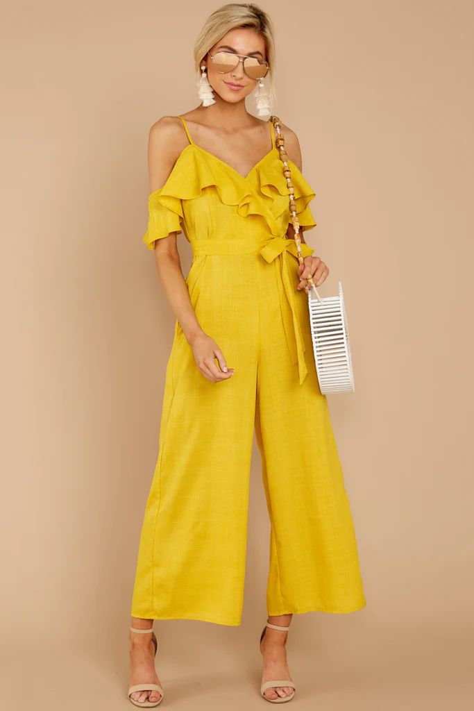 Perfect Chemistry Yellow Jumpsuit | Red Dress 
