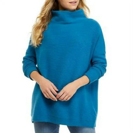 Free People Womens Ottoman Ribbed Long Sleeve Tunic Sweater Dark Blue S,$148 NWT | Walmart (US)