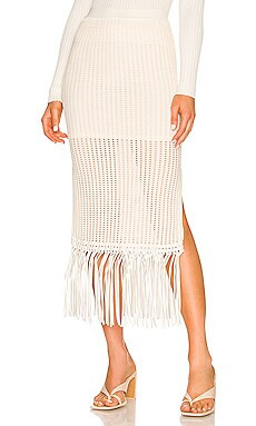 JONATHAN SIMKHAI Arden Fringe Skirt in Ivory from Revolve.com | Revolve Clothing (Global)