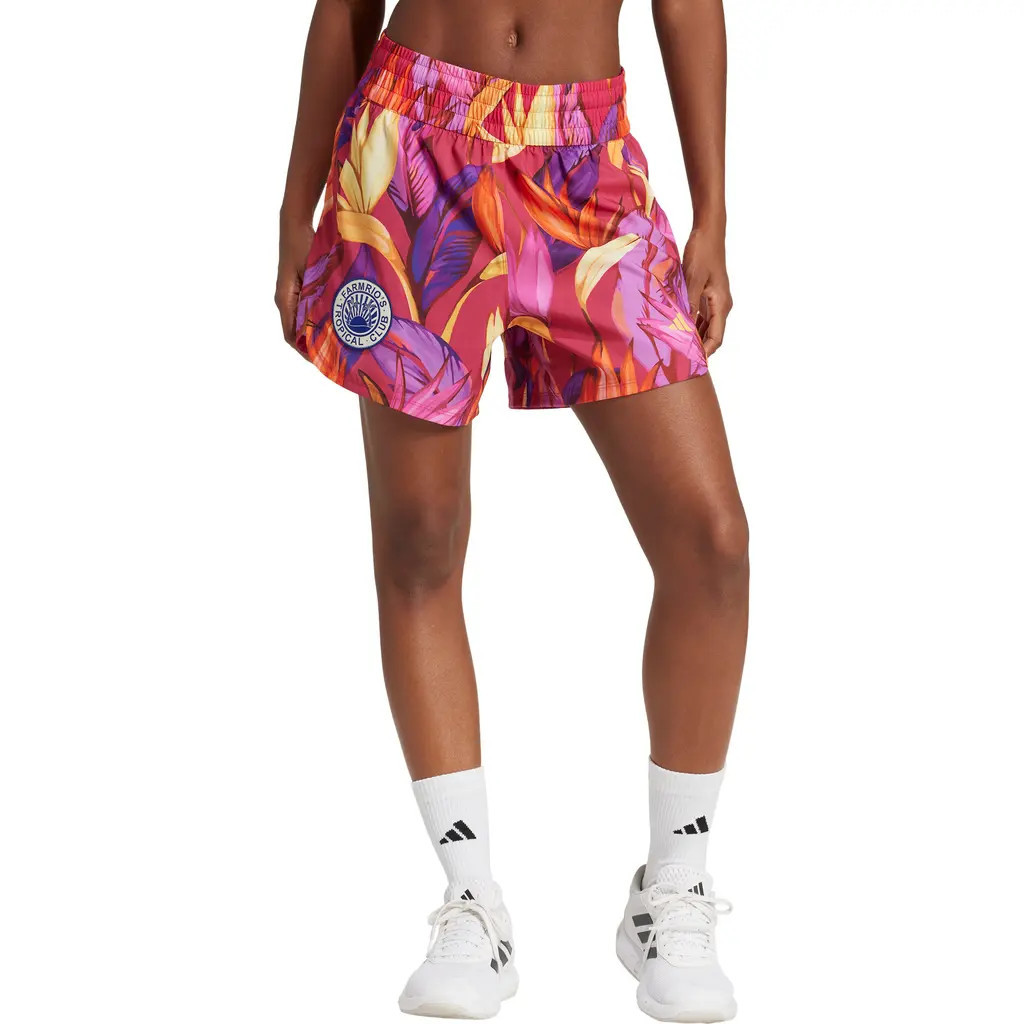 ADIDAS X FARM RIO x FARM Rio Pacer Shorts in Pink/Yellow/fuchsia at Nordstrom Rack, Size Small | Nordstrom Rack