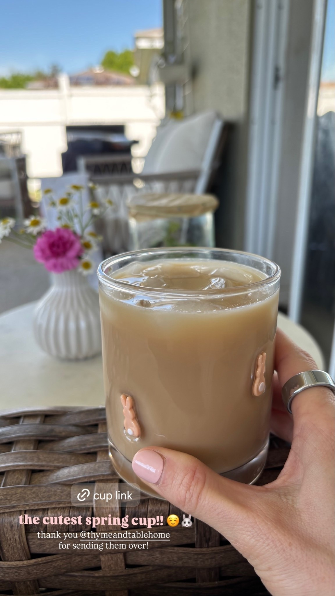 the cutest spring cup!! ☺️🐰 thank you @thymeandtablehome
for sending them over!

Easter charm glass
Spring charm glasses 

#LTKSeasonal #LTKfoodie #LTKHome