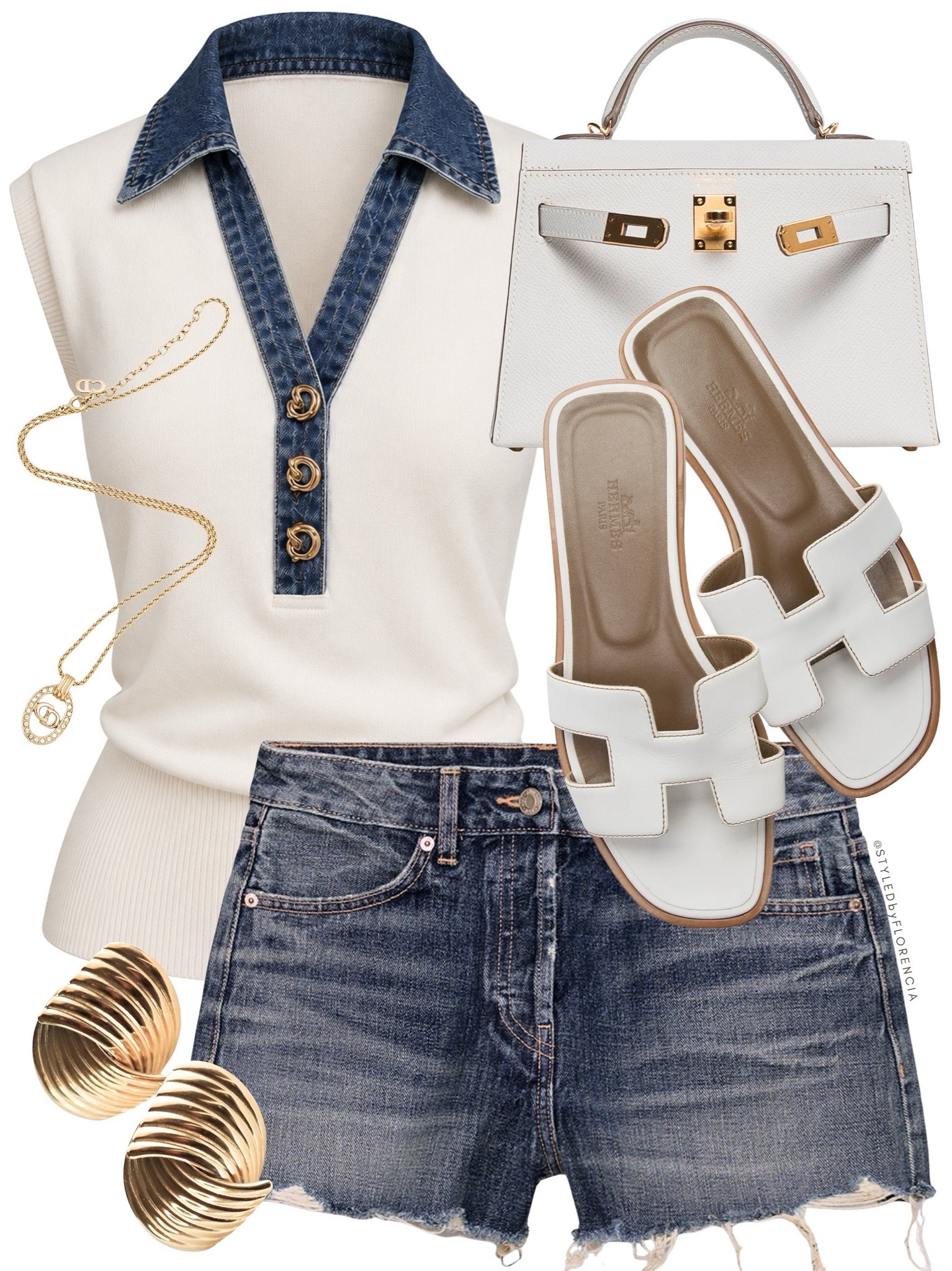 cute denim trim top😍💙