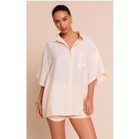 Cream Button Up Shirt | PrettyLittleThing US