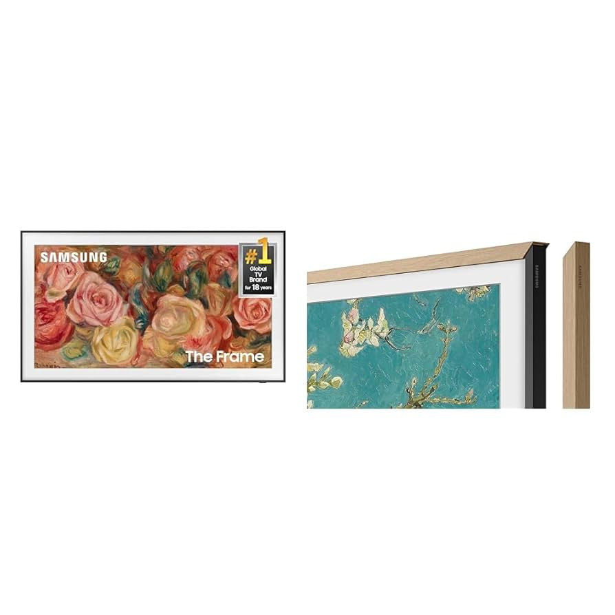 SAMSUNG 4K The Frame 65'' TV with Teak Bezel | Amazon (US)