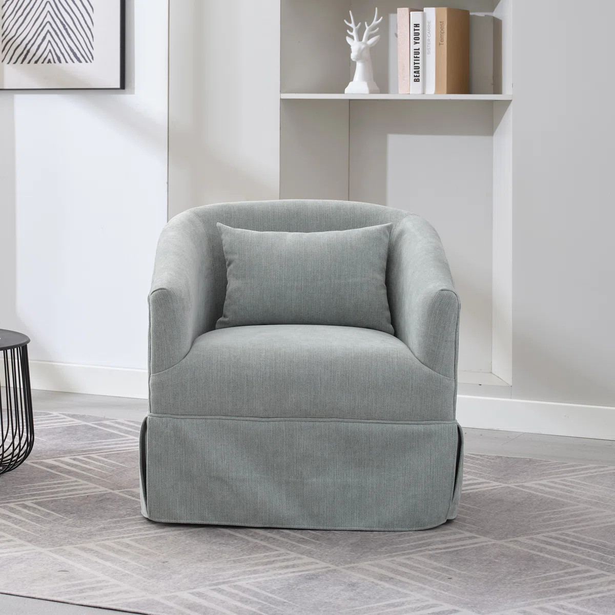 360° Swivel Accent Armchair with Plump Pillow Upholstered Comfy Sofa Chair | Wayfair North America