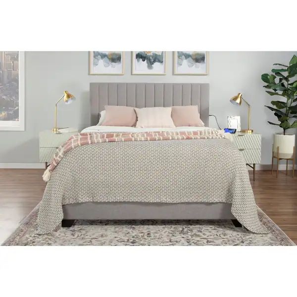 Copper Grove Chambeshi Channel-tufted Bed - Grey - King | Bed Bath & Beyond
