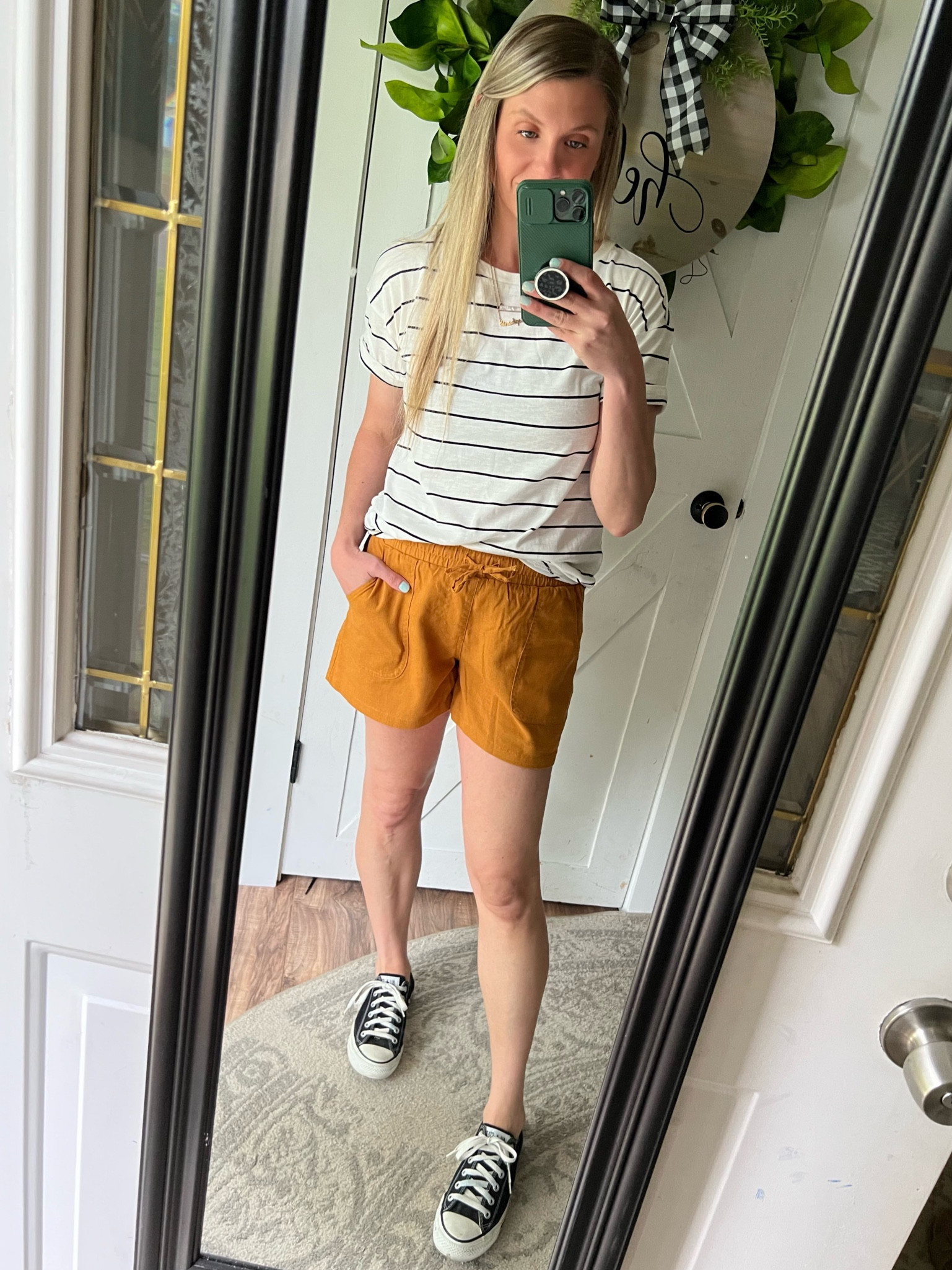 Maurice’s Stripe Tee & Mustard Yellow shorts paired with my low top converse. #maurices #summerfashion #summerstyle #summeroutfit #summeroutfitinspo #converse #casualoutfit

#LTKsalealert #LTKstyletip #LTKunder50
