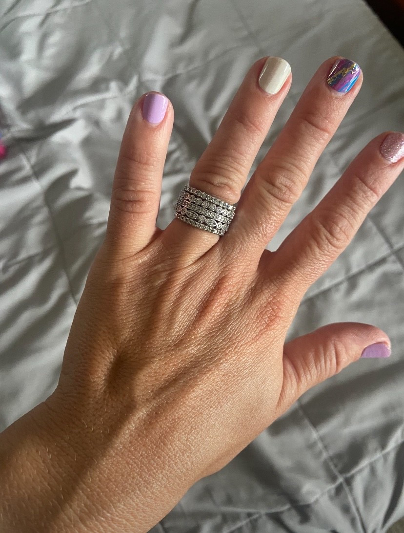 Manicure -  are my favorite nails. I love  this brand of nail sticker and these are the only ones I wear because they are such great quality, they are so easy to apply, and don’t damage my nails.  My stacking bands are a great addition to my wedding bands at a great price, too. 


#manicure #mani #gelmani #athomemani #dashingdiva #gelnails #nailstickers #under10 #budgetfriendly #stackingrings #diamondband #under25


#LTKBeauty #LTKStyleTip #LTKFindsUnder50