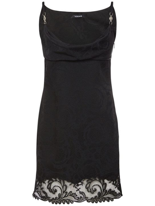Draped satin & lace mini dress | Luisaviaroma