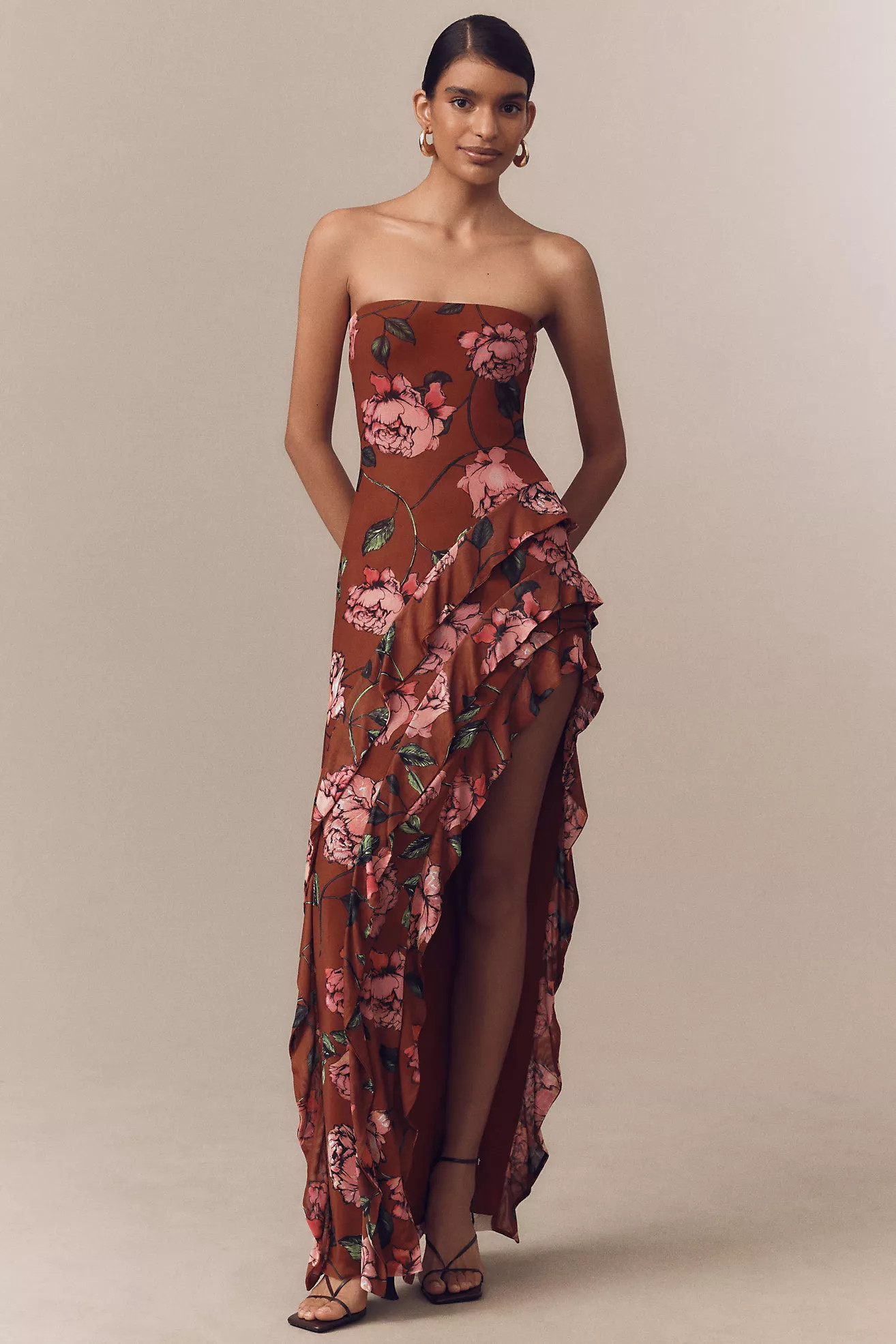 AFRM Siobhan Strapless Mesh Maxi Dress | Anthropologie (US)