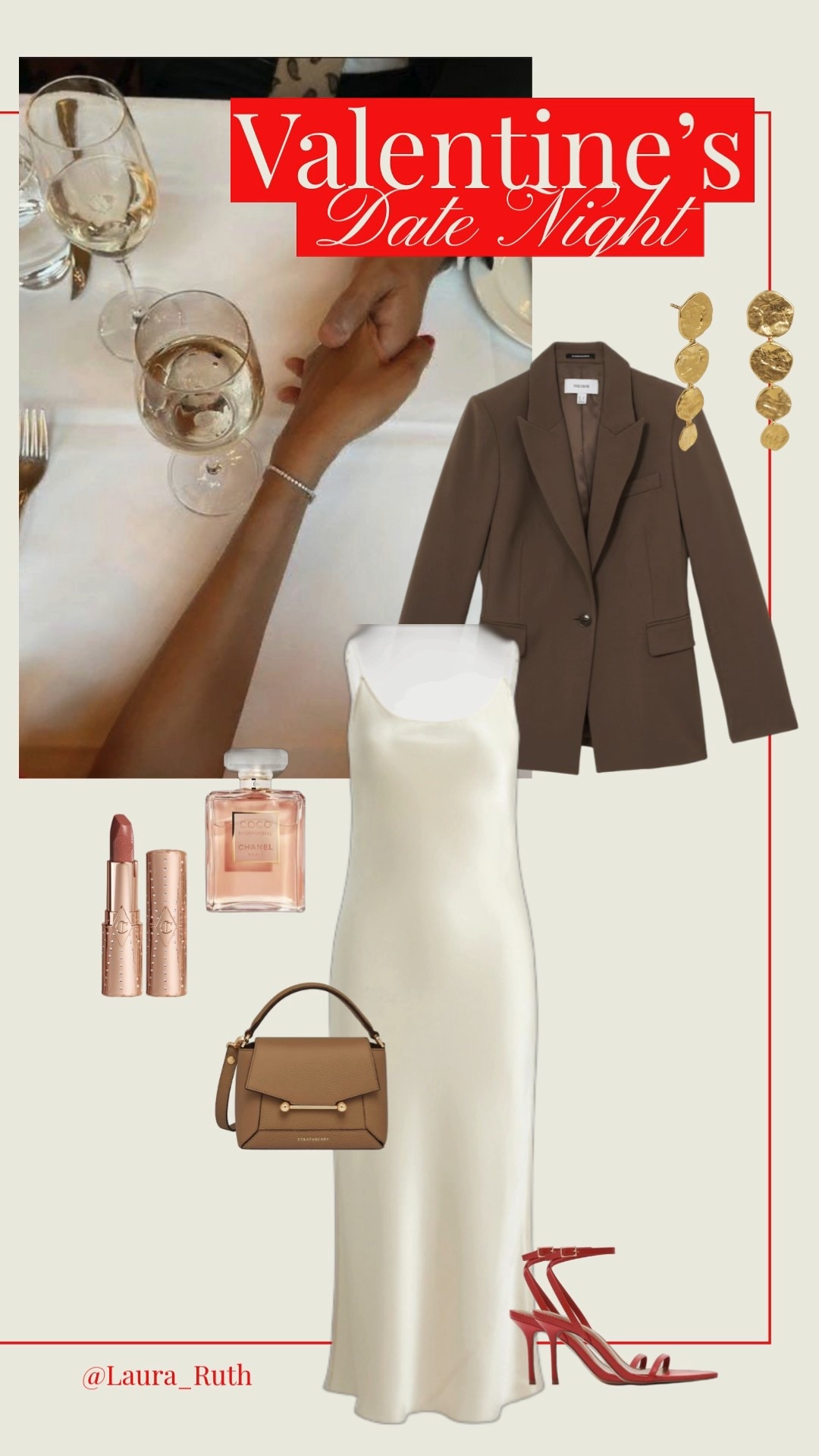 Classic Valentine’s date night look ❤️ slip dress, structured blazer, minimal gold jewellery & red heels. 

#LTKuk #LTKdatenight #LTKluxury